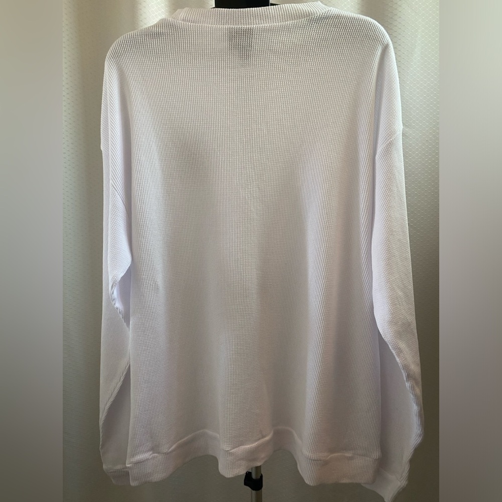 G59 100% Cotton White Long Sleeve Thermal Shirt with Small Black Logo, Size XL - Picture 2 of 5